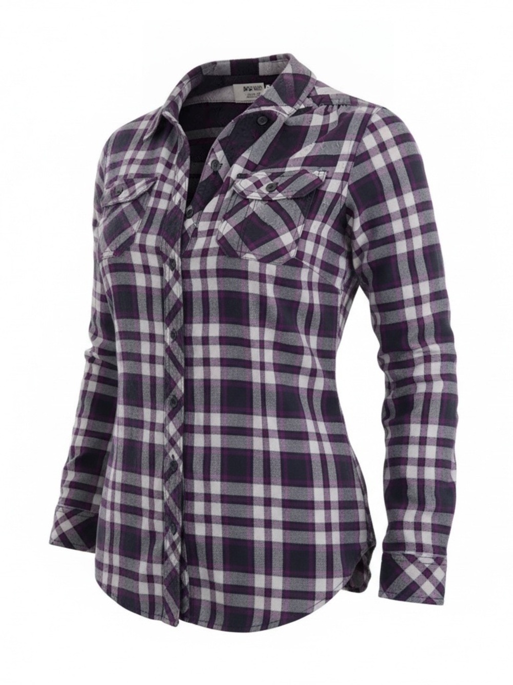 Duluth Trading Co Purple Plaid Button-Down Shirt